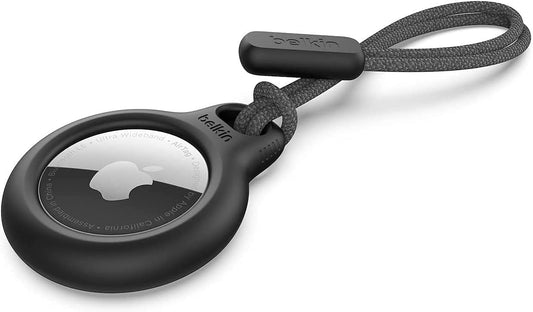 Belkin F8W974 AirTag Case with Strap (Secure Holder Protective Cover for Air Tag with Scratch Resistance Accessory) - Black