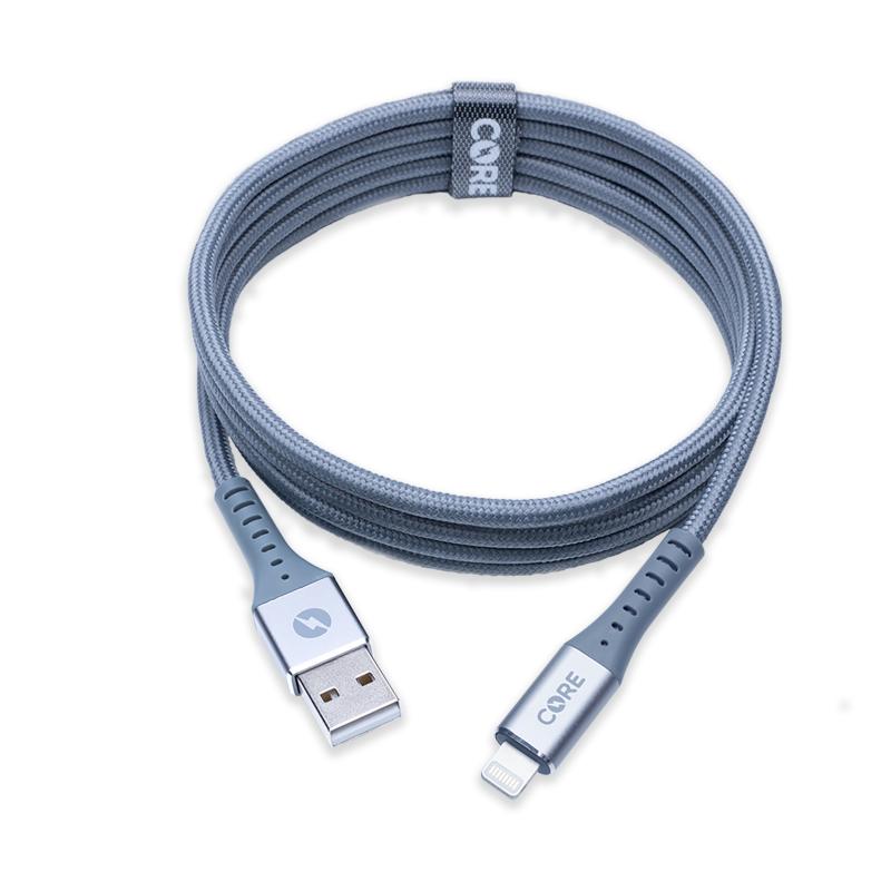 1.5M Braided 8-Pin Cable 2.1A Grey
