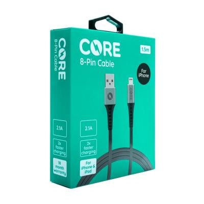 1.5M Braided USB-C Cable 2.1A Grey